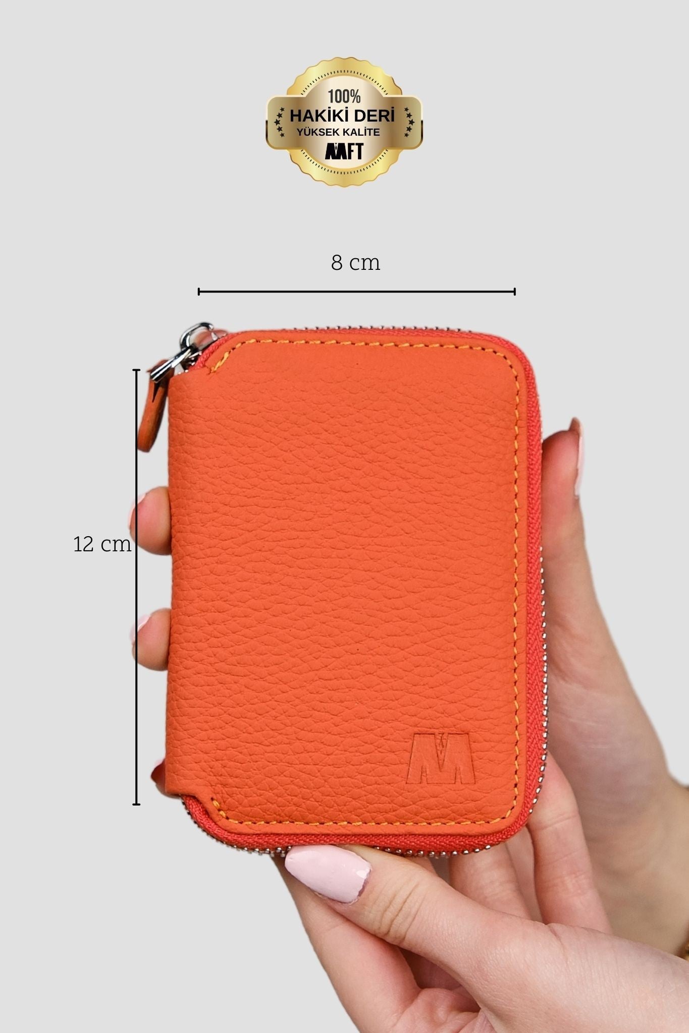 Lotus Hakiki Deri Unisex Fermuarlı Cüzdan