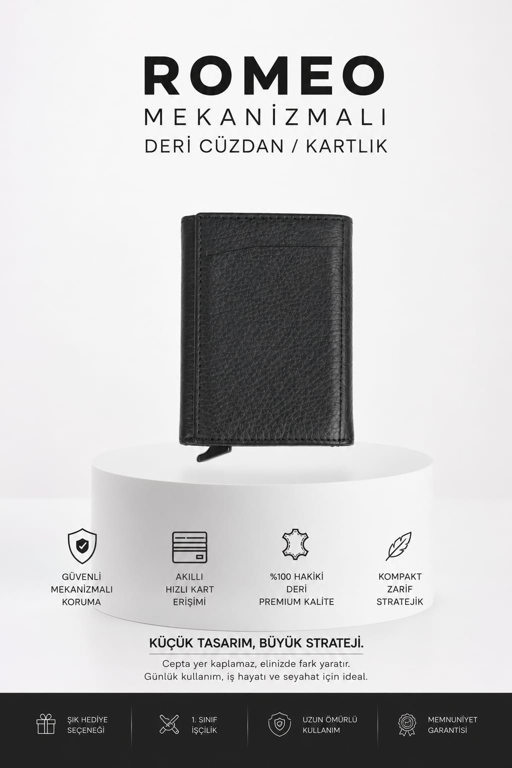 Nubretto Romeo Hakiki Deri Mekanizmalı Kartlık Cüzdan