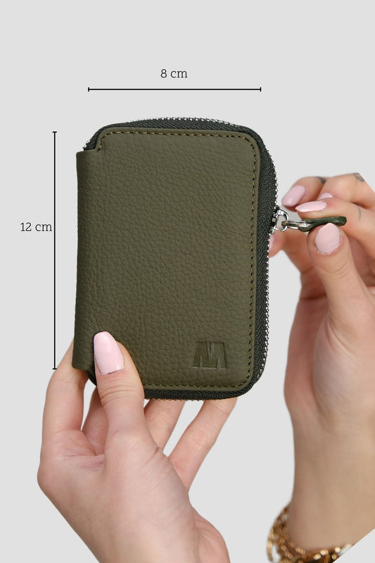 Lotus Hakiki Deri Unisex Fermuarlı Cüzdan